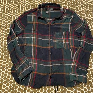 Green Dominant Flannel with Laced-Up Back